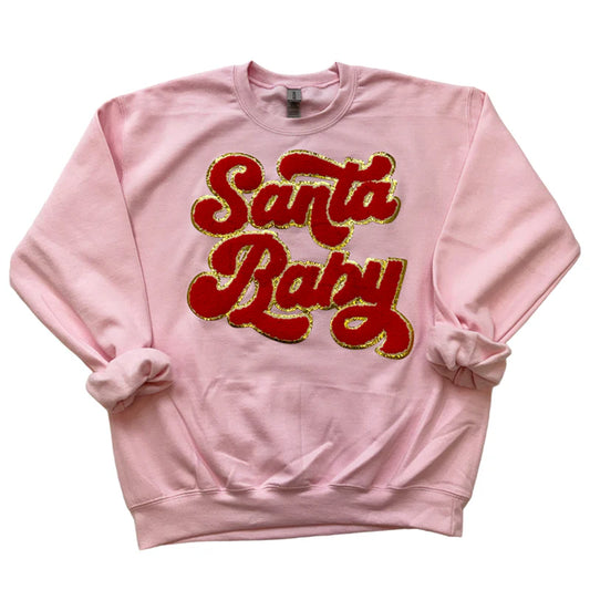 Santa Baby Sweatshirt Light Pink